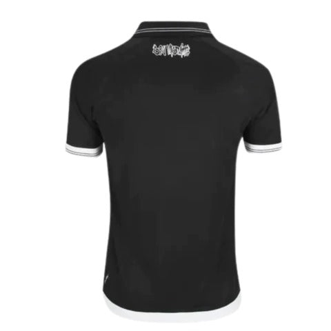 Camisa Vasco da Gama I 25/26 Torcedor Kappa Masculina - Preta com a faixa branca